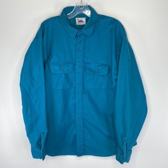 Vintage Sunshine Mountain Products Blue Flannel Button Down Shirt XL Union Made - Picture 1 of 7